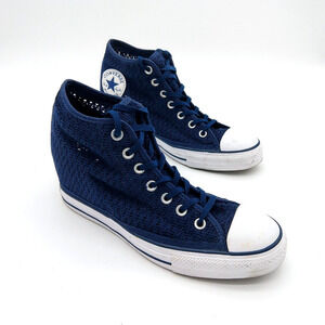 CONVERSE Chuck Taylor All Star Lux Navy Hidden Wedge Sneakers Size 11 552696C